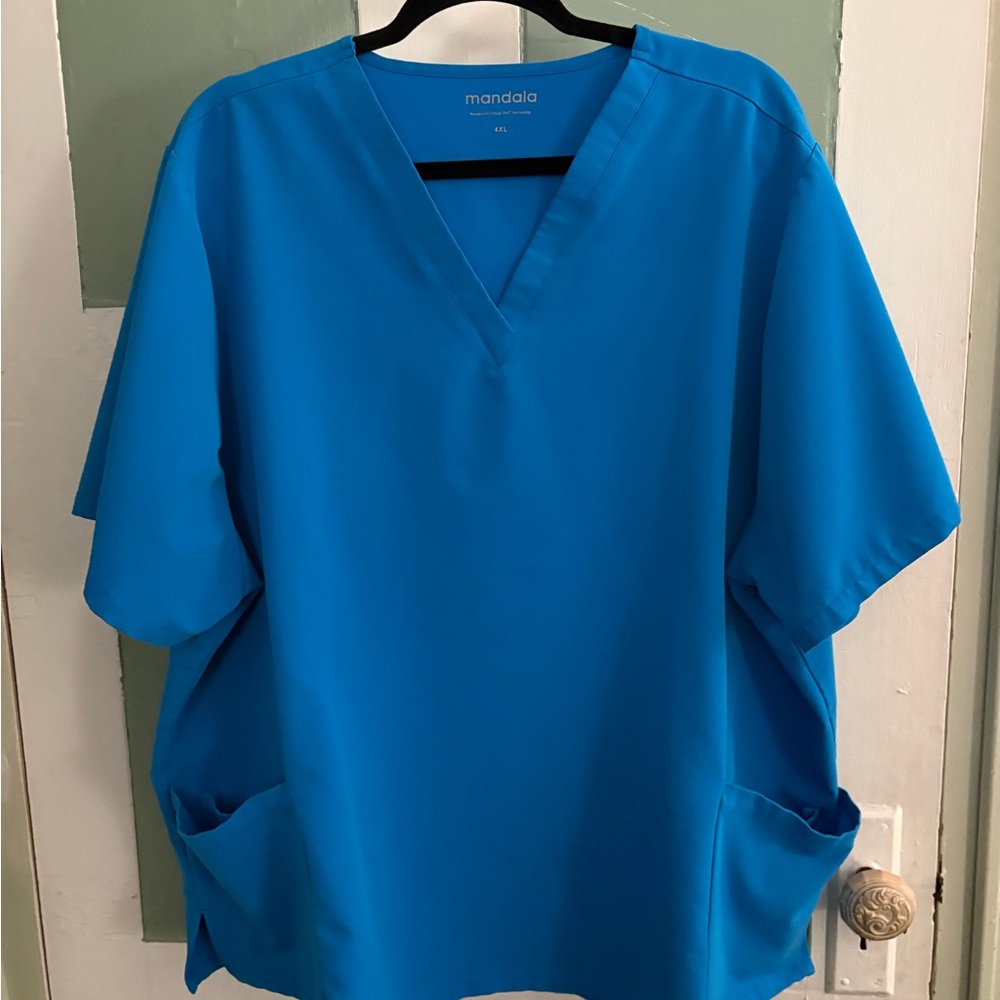 Mandala scrub set color electric blue (top 4x, bottom p3x)